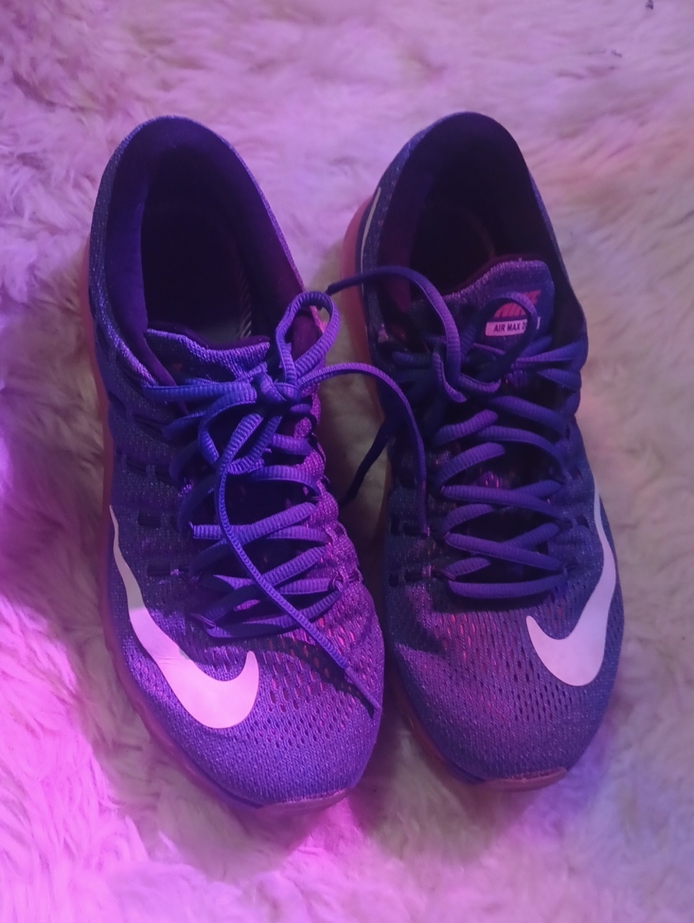Nike Women's Purpleish Blue& Pink Mesh W/White Swoosh Sneakers 8.5
